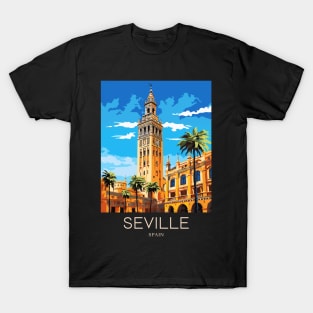 A Pop Art Travel Print of Seville - Spain T-Shirt